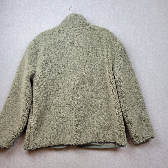 Bagatelle Teddy Jacket Womens Medium Green Quilted Pockets Snap Front - Picture 9 of 13